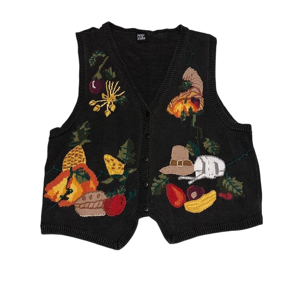 Vintage Jacque & Malo Harvest Produce Sweater Vest XL/XXL